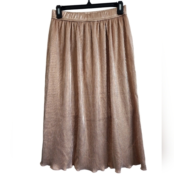 Chenault midi A-line skirt blush/gold size Medium - Picture 1 of 6